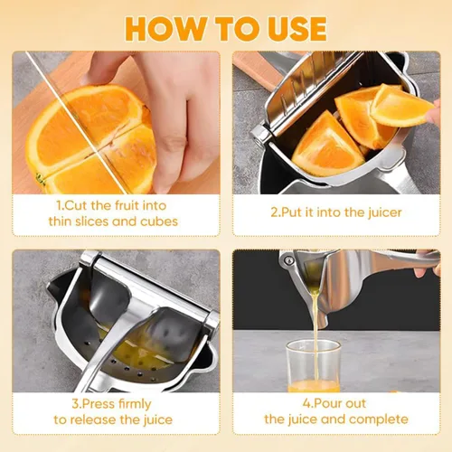 Vista 4 de Exprimidor manual, exprimidor de mano para exprimidor de mano eficiente, prensa de cítricos de aleación de aluminio para limón, naranja, lima