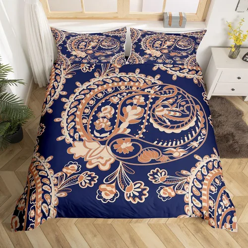 Vista 24 de Juego de ropa de cama Groovy de los años 60 y 70 para niños, funda de edredón retro de flores hippie para niños, adolescentes, vintage, bohemio