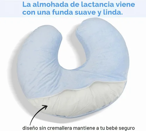 Vista 5 de LAT - Almohada de lactancia impermeable para lactancia, funda extraíble impermeable, almohadas ergonómicas para lactancia materna para bebés niños