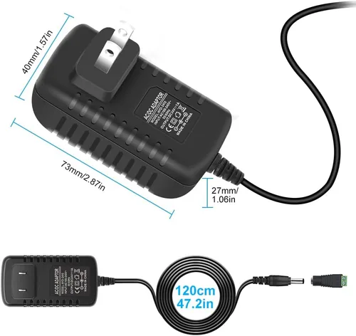 Vista 2 de Fuente de alimentación de 24 V, adaptador de corriente de luces LED de 1 A y 24 W, transformador de 100-240 V CA a 24 V CC para tiras de luces LED