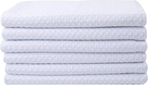 Vista 10 de Paños de cocina Sinland de 380 GSM, con tejido de microfibra cuadriculado 16 x 24 pulgadas, blanco, paño de limpieza, secado rápido, juego