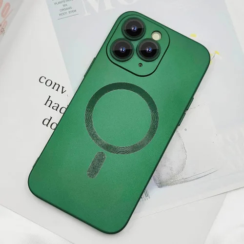 Vista 3 de ankofave Funda magnética para iPhone 11 Pro para mujer, diseño mate de lujo suave con brillo metálico con protector de lente de cámara, compatible