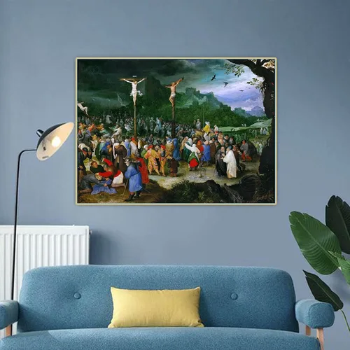 Vista 3 de Impresiones en lienzo Arte de la pared Bruegel Pieter - Crucifixión Cruz Lienzo Imagen de arte de pared para sala de estar Decoración del hogar