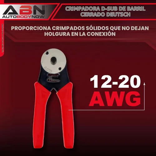 Vista 2 de ABN Deutsch Crimpadora D-Sub de barril cerrado 12-20 AWG con acción de trinquete