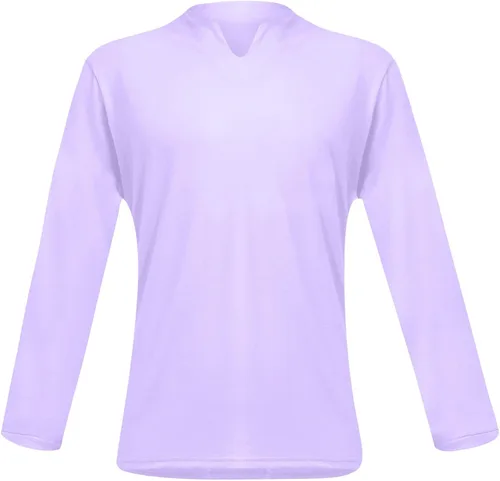 Vista 5 de Mens Shirt V Neck Long Sleeve Casual Slim Fit Shirts Fashion Performance