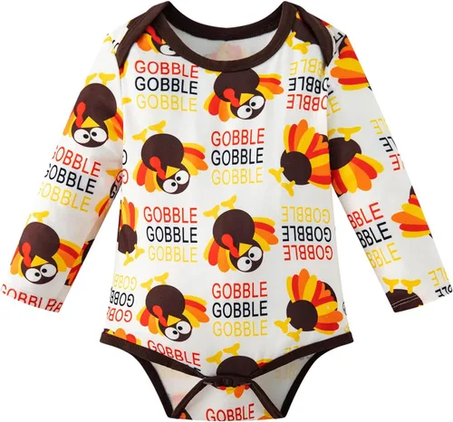 Vista 2 de Conjunto de mameluco de pavo para bebé niño con tirantes