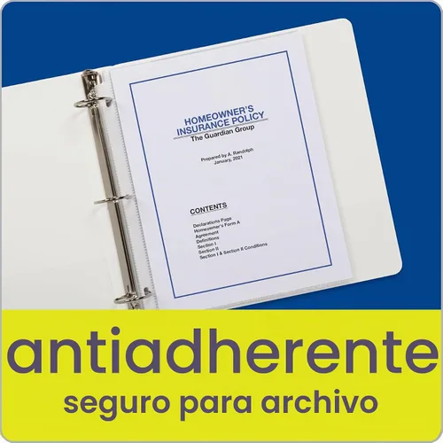 Vista 5 de Oxford Protectores de hojas, paquete de 100 unidades, tamaño carta