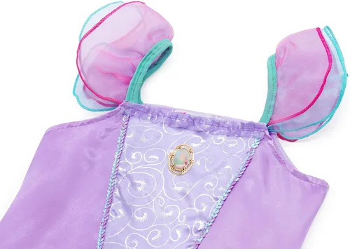 Vista 6 de HenzWorld Little Mermaid Princess Dresses for Girls Mermaid Costume Birthday Party Dress up Outfit Jewels Accessories