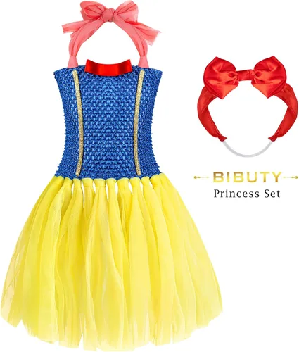 Vista 4 de BIBUTY Princess Dresses for Girls Dress up Clothes Trunk Pretend Play Costumes with 4 Girls Princess Sets for 3-6yr Girls