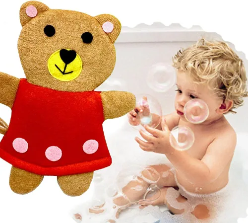 Vista 7 de Esponja de baño lindo animal ducha guante de baño lufa suave lavado esponja exfoliante corporal (3 piezas)