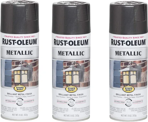 Vista 6 de Rust-Oleum 7274830 Pintura en aerosol metálica que detiene la oxidación, 11 oz, latón antiguo