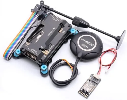 Vista 5 de Accesorios para drones APM2.8 para controlador de vuelo Ardupilot + para M8N GPS brújula integrada + soporte GPS + amortiguador para cuadricóptero