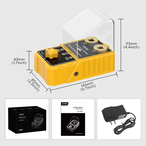 Vista 6 de Probador de Bujías de Coche, Analizador de Encendido de Motor Automotriz 110V con Cubierta Protectora Bujía 0 a 6000rpm con zócalo de Doble Agujero