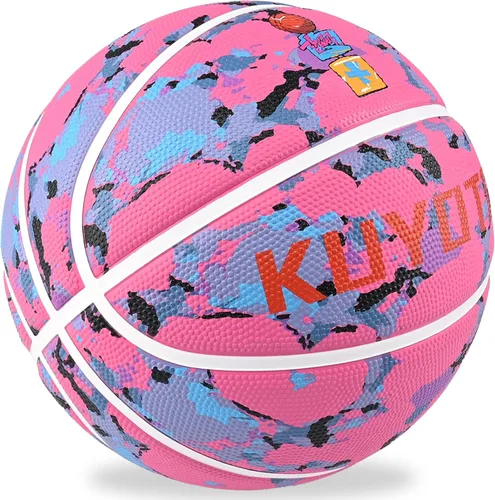 Vista 24 de KUYOTQ - Baloncesto para niños, jóvenes y adultos, tamaño 3/4/5/6/7 (22/25.5/27.5/28.5/29.5"), baloncesto premium de goma o cuero sintético
