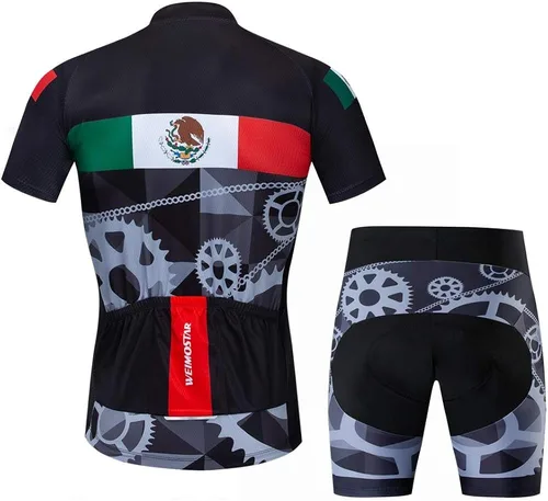 Vista 2 de Weimostar Hombre Ciclismo Jersey y pantalones cortos Sets manga corta reflectante