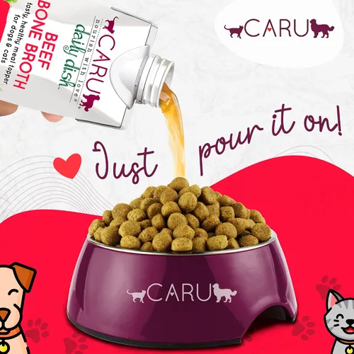 Vista 3 de Caru - Caldo de Huesos de Res Diario - Complemento para Comida de Perros y Gatos - Respalda la Salud General de las Mascotas - Caldo para Verter