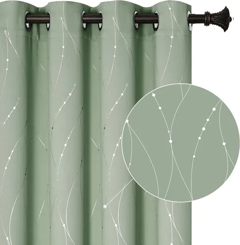Vista 15 de BUHUA - Paneles de cortinas opacas para sala de estar, cortinas grises con aislamiento térmico, cortinas de ventana para dormitorio - 72 pulgadas