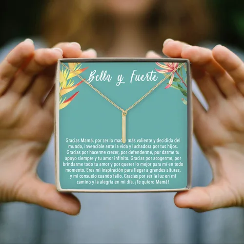 Vista 5 de Dear Ava Collar de regalo para mujeres y niñas, colgante de joyería moderna ajustable, idea de regalo de amor para ella con tarjeta sincera, regalos