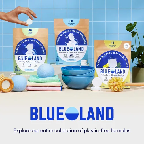 Vista 10 de BLUELAND Oxi - Polvo potenciador de ropa con lata, juego de iniciación, aroma Clear Skies, 25 cargas, 17.6 onzas, sin plástico, ecológico, limpiador