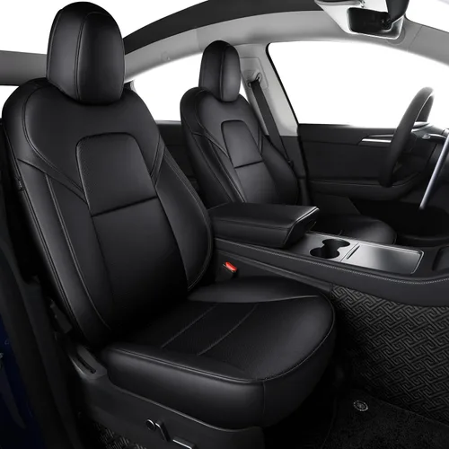 Vista 31 de Funda INCH EMPIRE para asiento de coche, ajuste personalizado para Tesla Model 3, protector de cojín de asiento de cuero sintético para 2017 2018