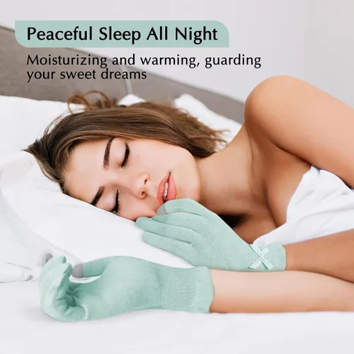 Vista 7 de Evridwear Guantes de algodón hidratantes con pantalla táctil para manos secas, para SPA, cuidado de manos con eccema, guantes hidratantes