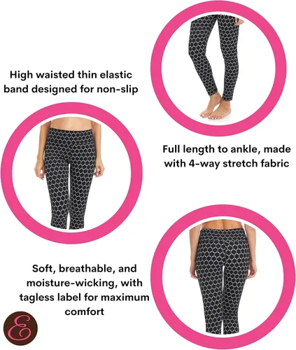 Vista 4 de Esteez Leggings de moda para mujer, cintura alta, suaves como la mantequilla, estampados