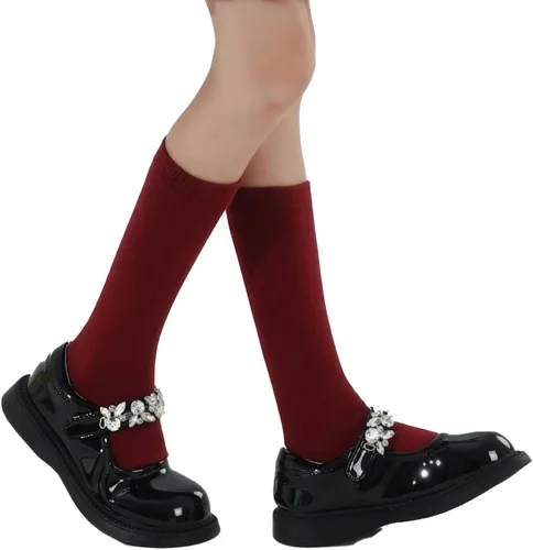 Vista 3 de Dicry Calcetines altos hasta la rodilla para bebés, calcetines para uniforme escolar, calcetines largos para niños