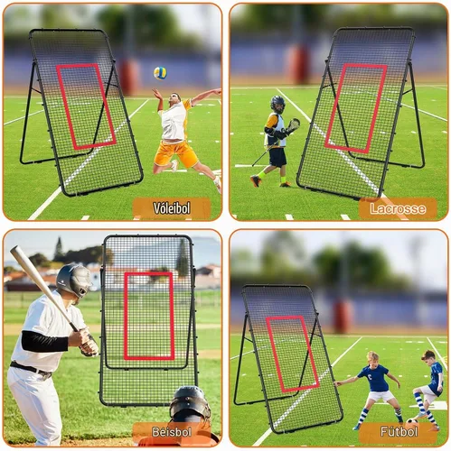 Vista 7 de Nandae Adjustable Volleyball Rebounder Net 7x4 FT, Steel Frame & High-Tension PE Netting, Durable & Portable Volleyball Training Equipment Practice