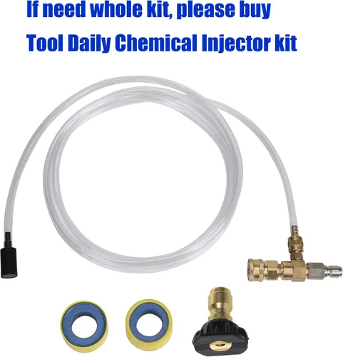 Vista 9 de Tool Daily Juego de inyectores químicos compatibles para lavadora a presión, manguera de sifón de lavado a presión y filtro para inyector de jabón e
