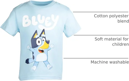Vista 19 de Bluey Paquete de 3 camisetas para niños para verano, paquete de 3 camisetas de algodón para niños