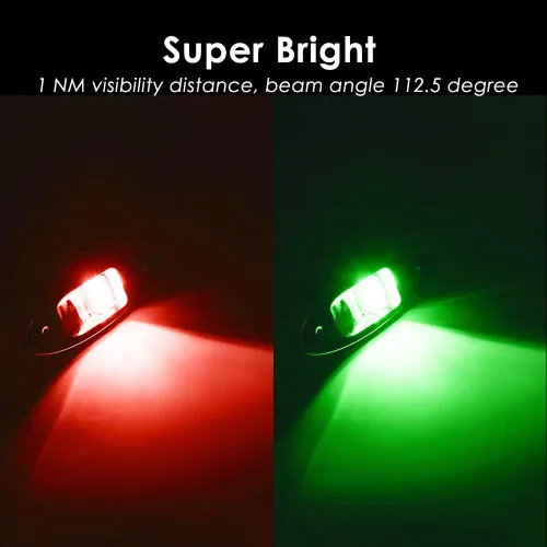 Vista 3 de Acelane Un par de luces de navegación para barcos, luces LED de arco de lágrima, 12 V, acero inoxidable, luz lateral marina, luces de señal de vela