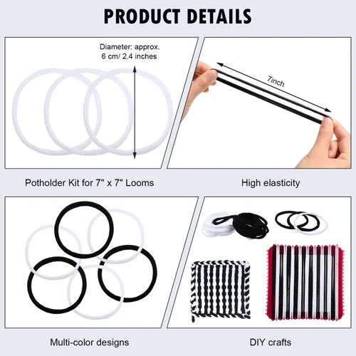 Vista 4 de WILLBOND Loom - Lazos para manualidades para tejer, para manualidades, recuerdos, compatible con telar de 7 pulgadas