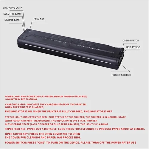 Vista 2 de Portable Thermal Tattoo Printer Transfer Machine Stencil Maker Line Drawing Photo Printing Copier 50 Sheets A4 Paper