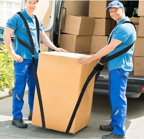 Vista 6 de Correas de mudanza, correas de elevación para 2 personas para mover muebles, sistema de elevación y movimiento con cinturón de hombro