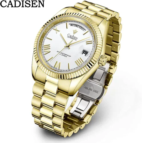 Vista 7 de CADISEN Reloj mecánico automático para hombre, relojes casuales para hombre, zafiro impermeable