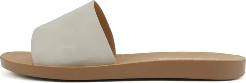 Vista 30 de Soda Shoes Efron-S - Chanclas básicas lisas para mujer, sandalias deslizantes, informales, puntera abierta, playa Todo negro Pu