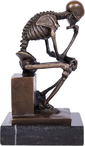 Vista 11 de Estatuas de bronce de esqueleto pensador esculturas de Rodin TPE-998 Figuras de metal para decoración del hogar, 10 piezas