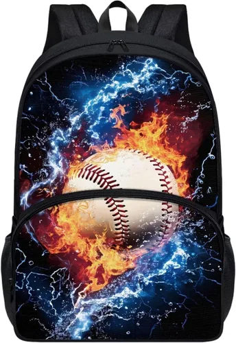 Vista 10 de American Flag Fire Galaxy Pattern Kids Backpack for Boys Girls Elementary Students Bookbag Middle School Bag Lightweight Children Travel Bag