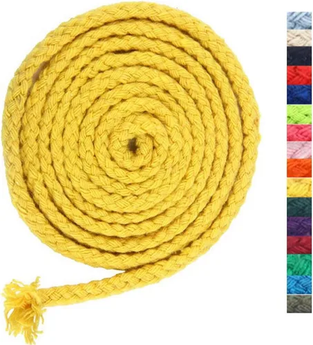 Vista 28 de Cuerda de macramé de 5 mm * 295 pies, cuerda de algodón natural de 8 hebras trenzadas para manualidades, hilo de algodón para tejer, para colgar