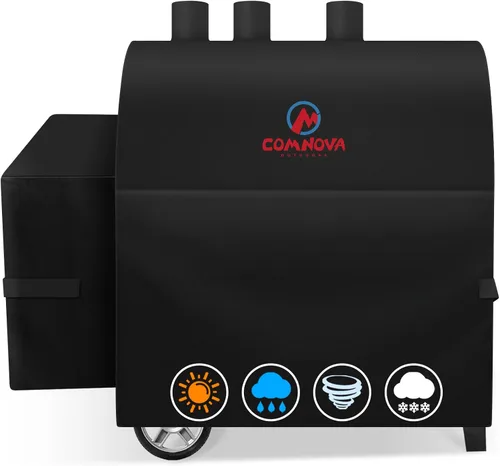 Vista 23 de Comnova Cubierta de Parrilla para Char Griller de 3 Quemadores de Combustible Dual – Cubierta de Ahumador 600D para Char Griller, Cubierta