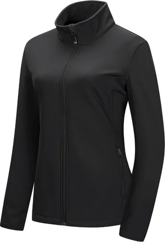 Vista 10 de 33,000ft Chaqueta impermeable Softshell para mujer, abrigo ligero con forro Verde militar