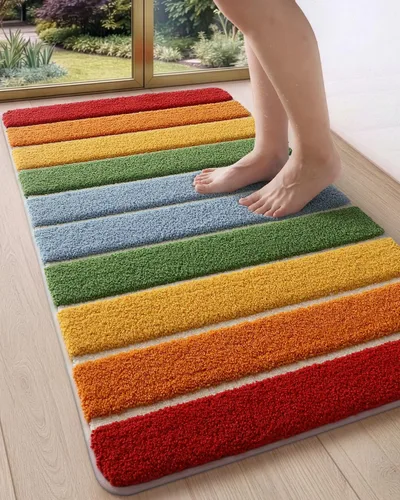 Vista 20 de DEXI Alfombras de baño de 30 x 17 pulgadas, lavables a máquina, antideslizantes, de microfibra suave, absorbente, de secado rápido, para suelo
