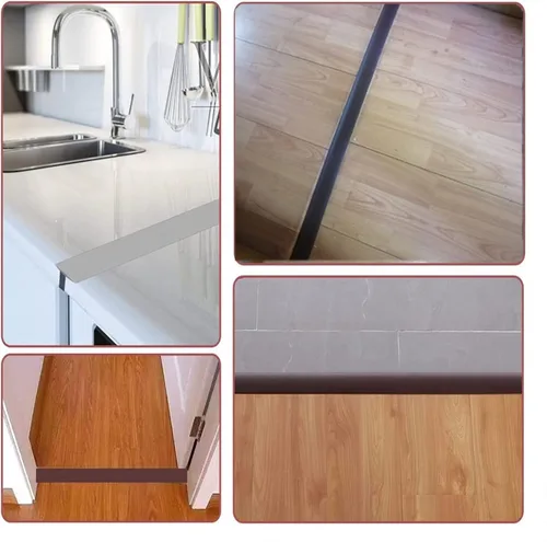 Vista 3 de Tira de transición de piso, 3.3-98.4 ft, impermeable, autoadhesiva, perfil de transición, tiras de cubierta de suelo, barra de puerta de vinilo