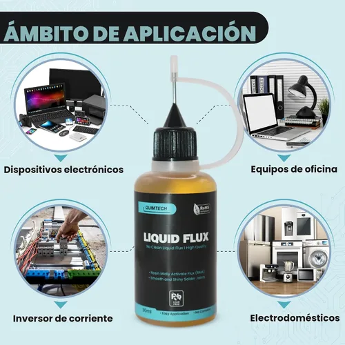 Vista 5 de Gota de flujo de soldadura líquida (30 ml/1 oz.) Flujo de soldadura líquida RMA Flujo de soldadura Soldadura eléctrica Flujo líquido sin