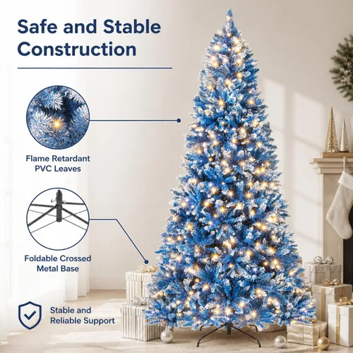 Vista 6 de Árbol de Navidad artificial preiluminado de 8 pies con 420 luces LED