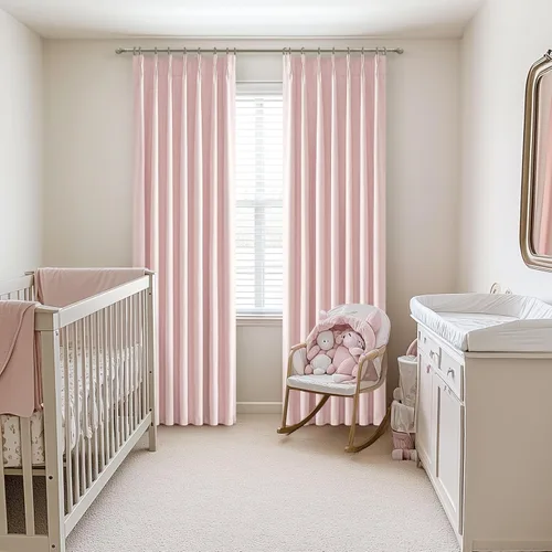 Vista 6 de Cortinas y Drapeados Modernos con Pliegues Pellizco Rosa Bebé de 84 Pulgadas de Largo, Juego de 2 Paneles para Sala de Estar, Cortina de Ventana