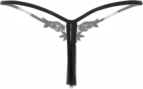 Vista 2 de Bragas sexys para mujer tangas de encaje con perlas lencería para mujer para sexo bragas de cintura baja ropa