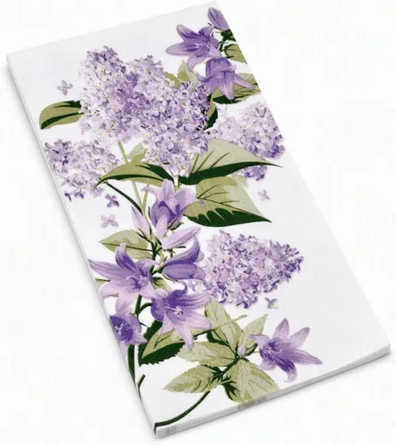 Vista 8 de 100 servilletas florales moradas de 3 capas desechables de papel toallas de mano