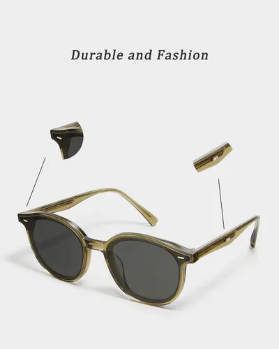 Vista 4 de Gafas de sol redondas retro para mujer, estilo vintage, clásicas, con protección UV