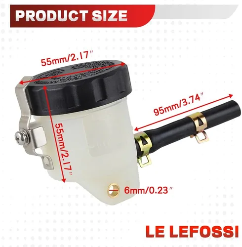 Vista 5 de Depósito de líquido de frenos delantero, recipiente de tanque de aceite, repuesto compatible con Kawasaki Ninja ZX14R ZX10R ZX6R Z1000 ZX7R ZX9R